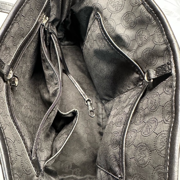 Michael Kors Black Studded Tote Silver Tone Hardware EUC comes w/ MK Dust Bag - Picture 16 of 16